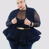 Blusa con balze con maglia  823