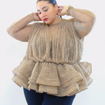 Blusa con balze con maglia  823