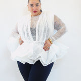 Blusa con balze con maglia  823