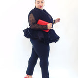 Blusa con balze con maglia  823