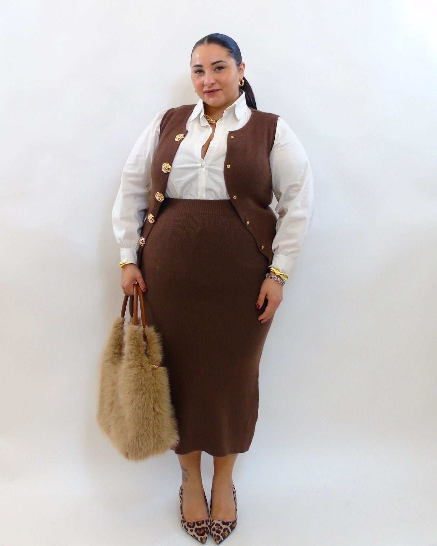 Coordinato con bottoni rosa 266