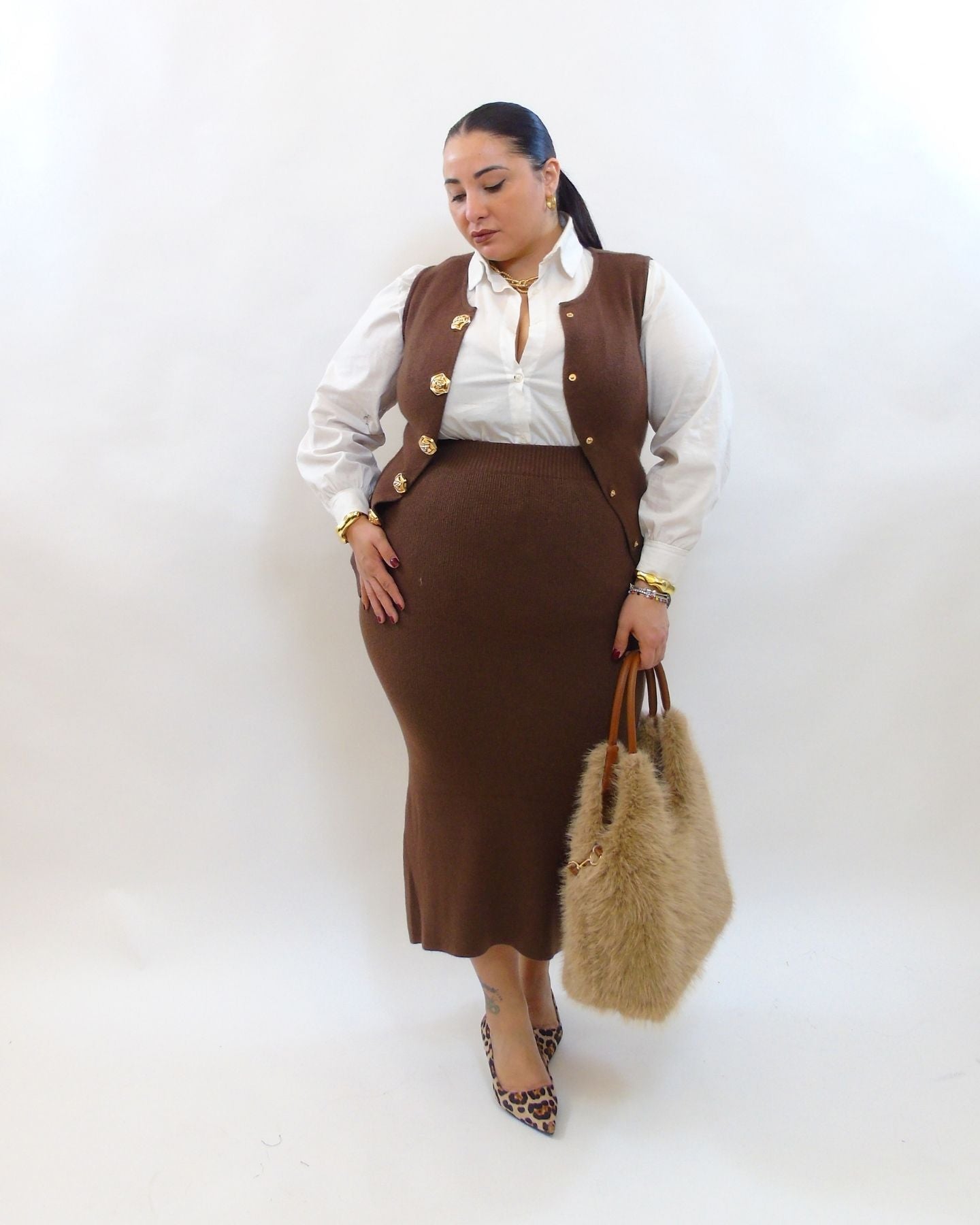 Coordinato con bottoni rosa 266