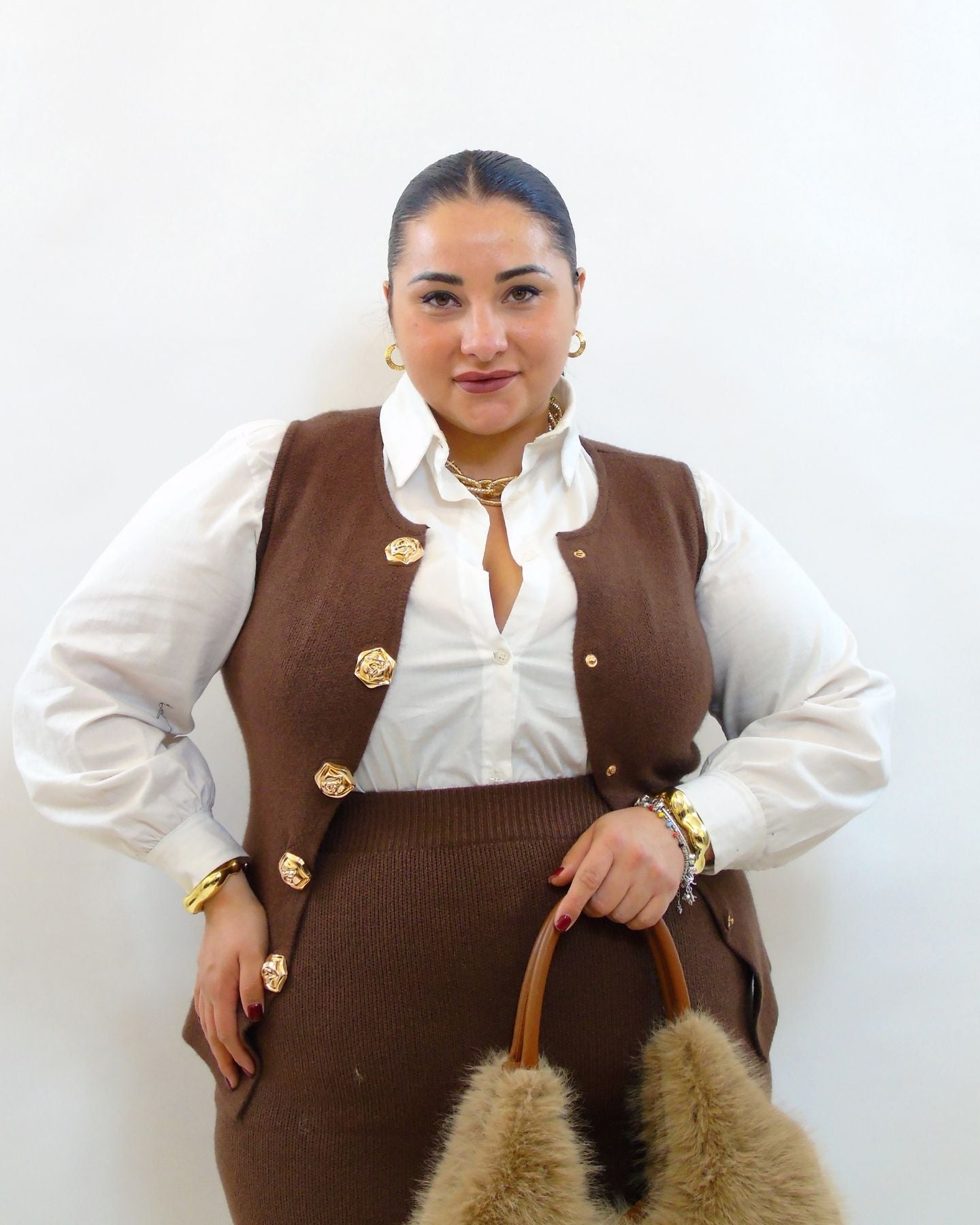 Coordinato con bottoni rosa 266