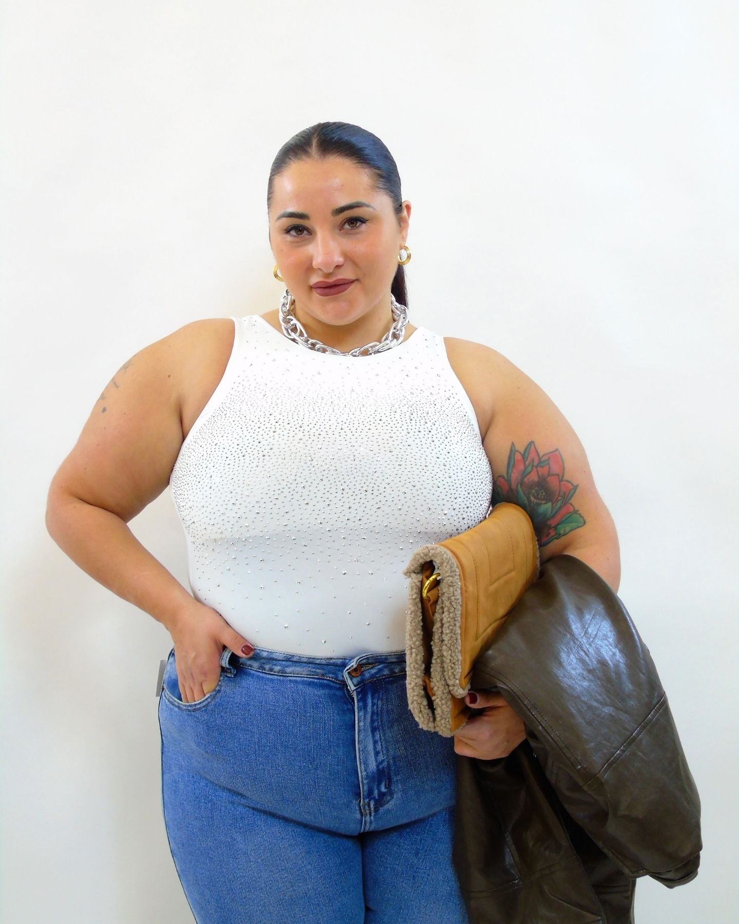 Body brillantinato in rilievo 76112