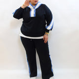 Coordinato con trama in jeans 8079