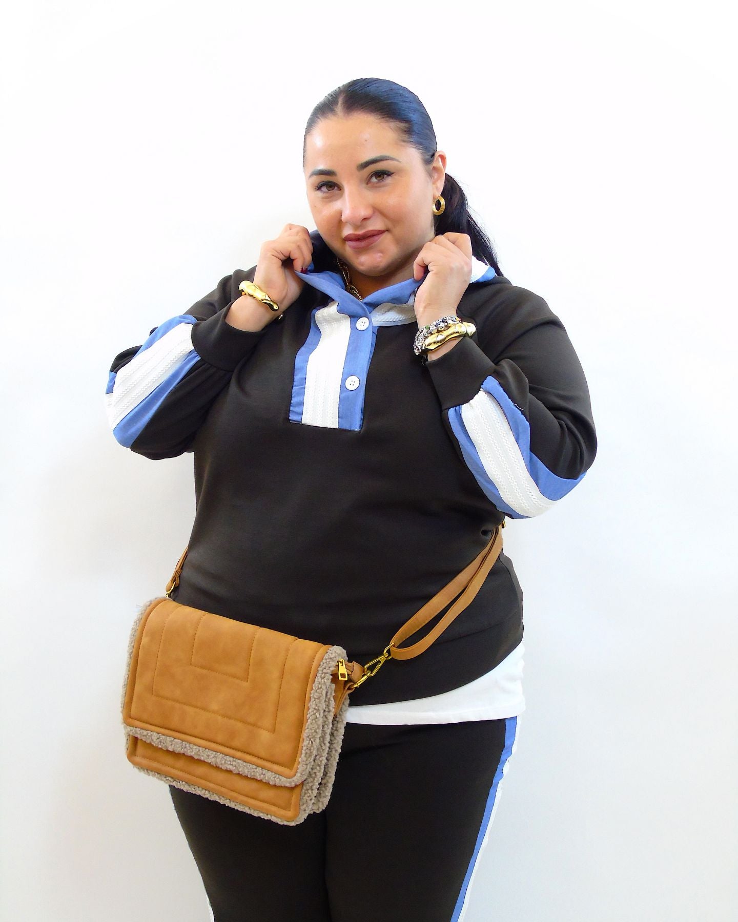 Coordinato con trama in jeans 8079