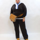 Coordinato con trama in jeans 8079