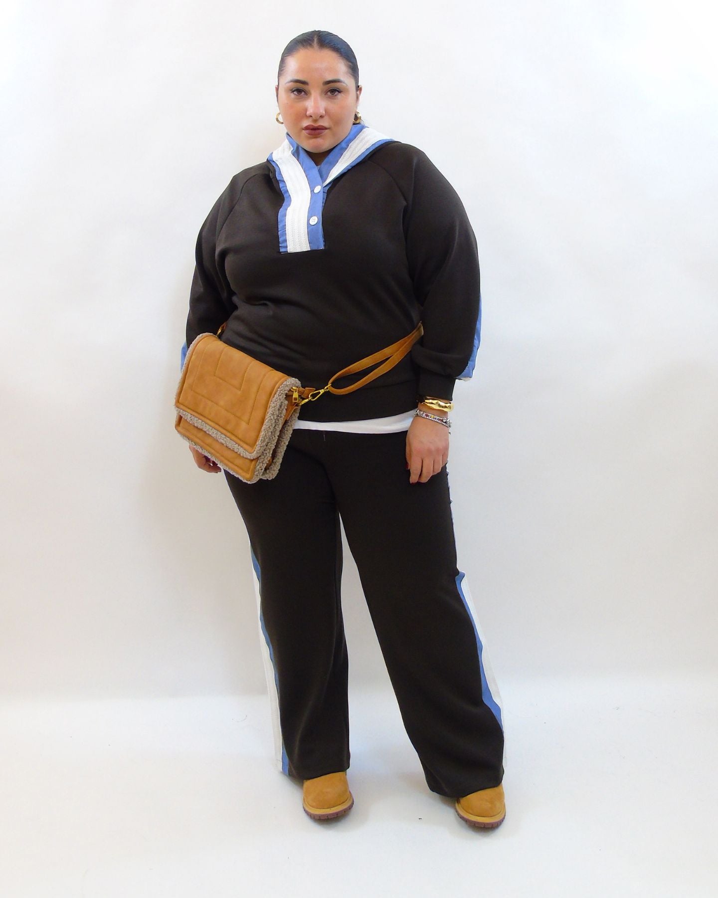 Coordinato con trama in jeans 8079