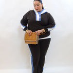 Coordinato con trama in jeans 8079