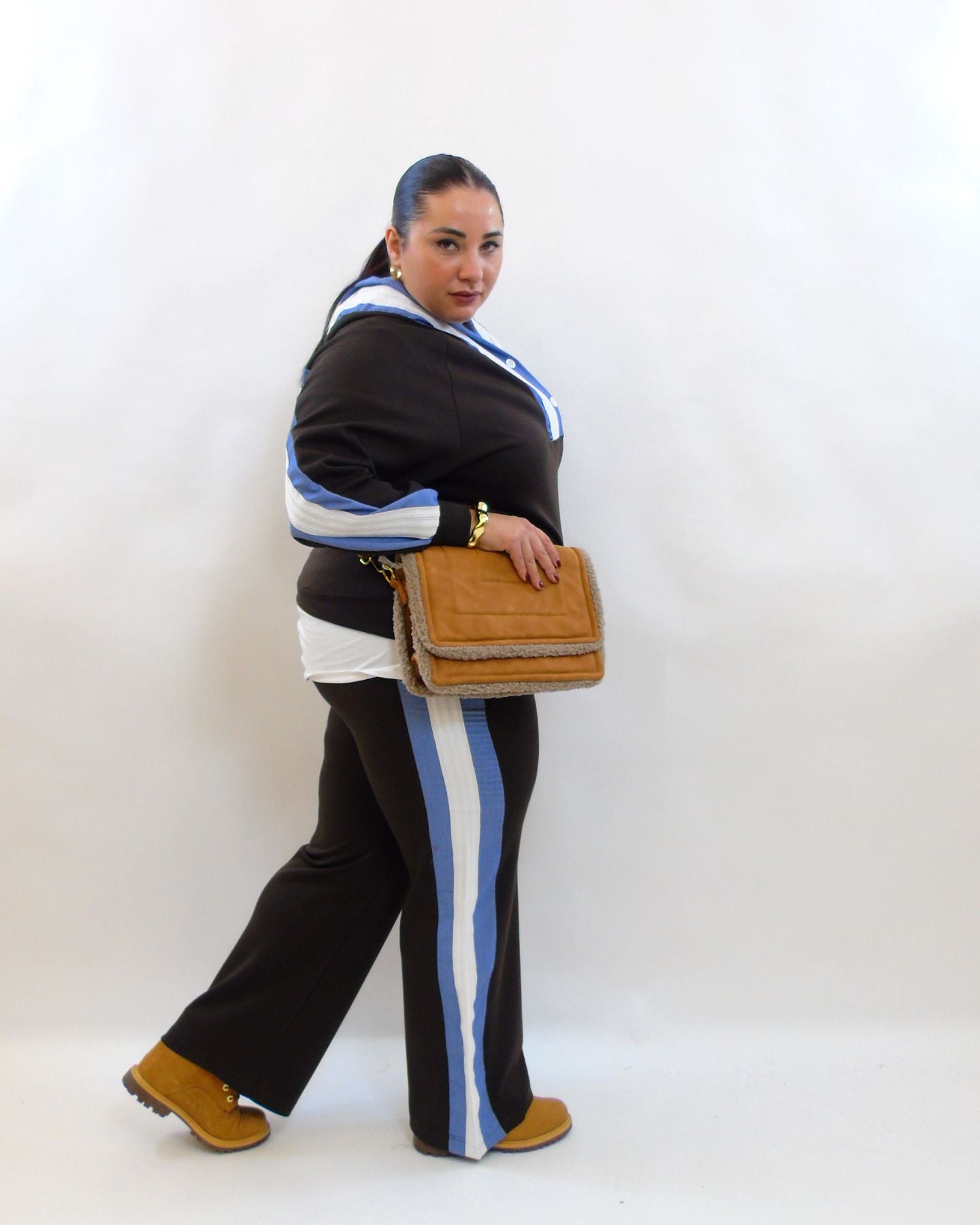 Coordinato con trama in jeans 8079