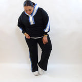 Coordinato con trama in jeans 8079