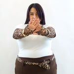 Tshirt manicotti animalier 7628