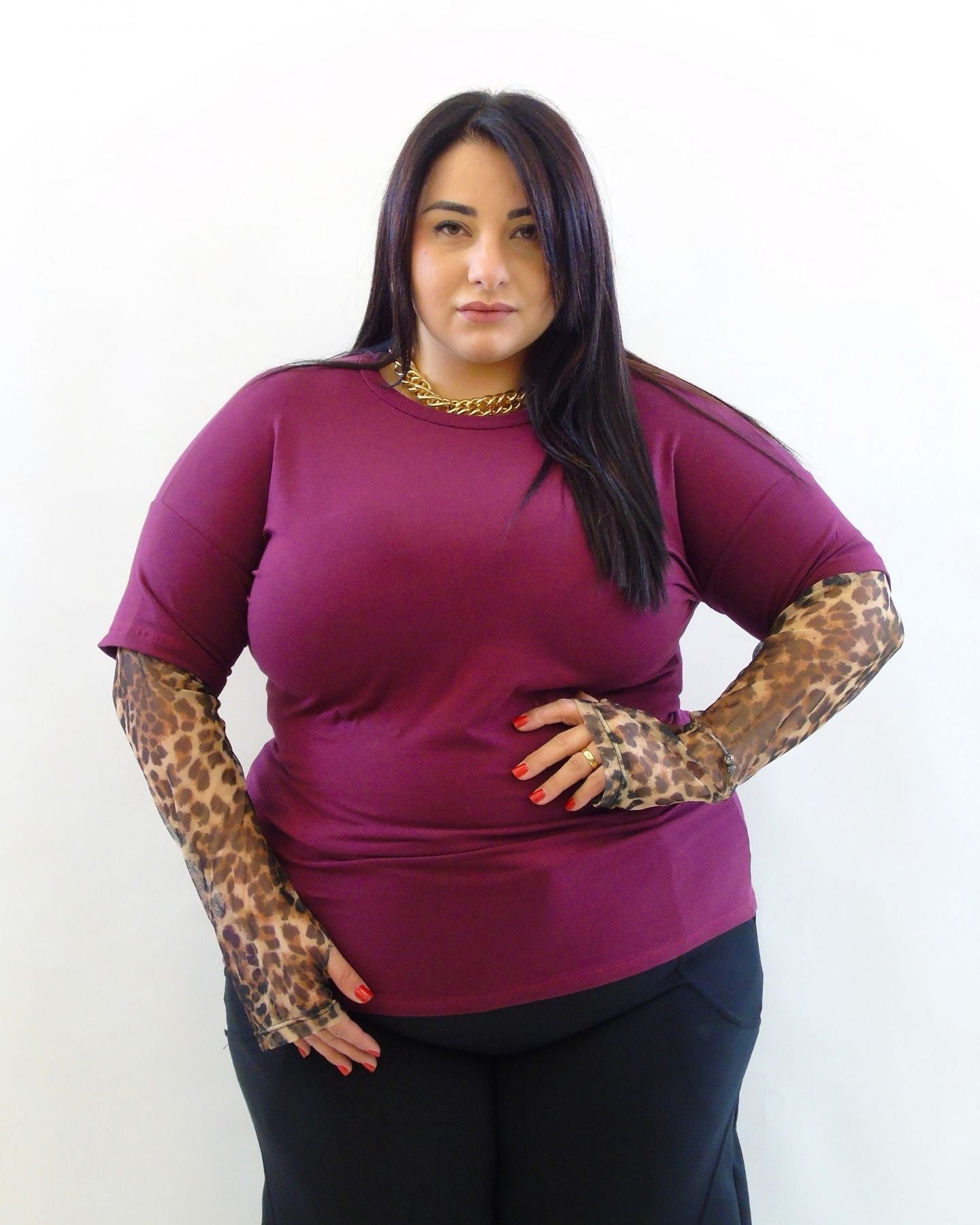 Tshirt manicotti animalier 7628