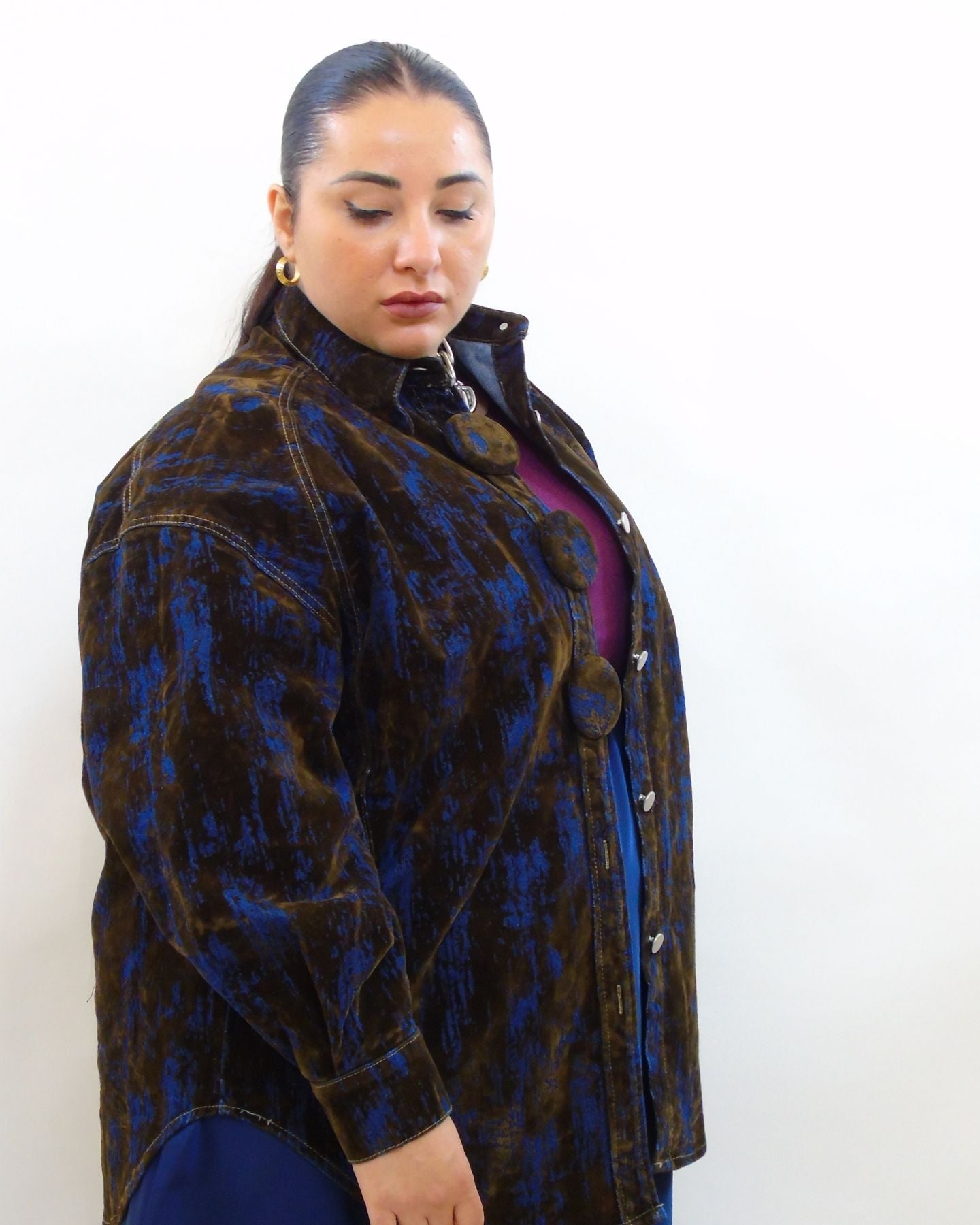 Camicione con bottoni in tessuto sfumato 25474