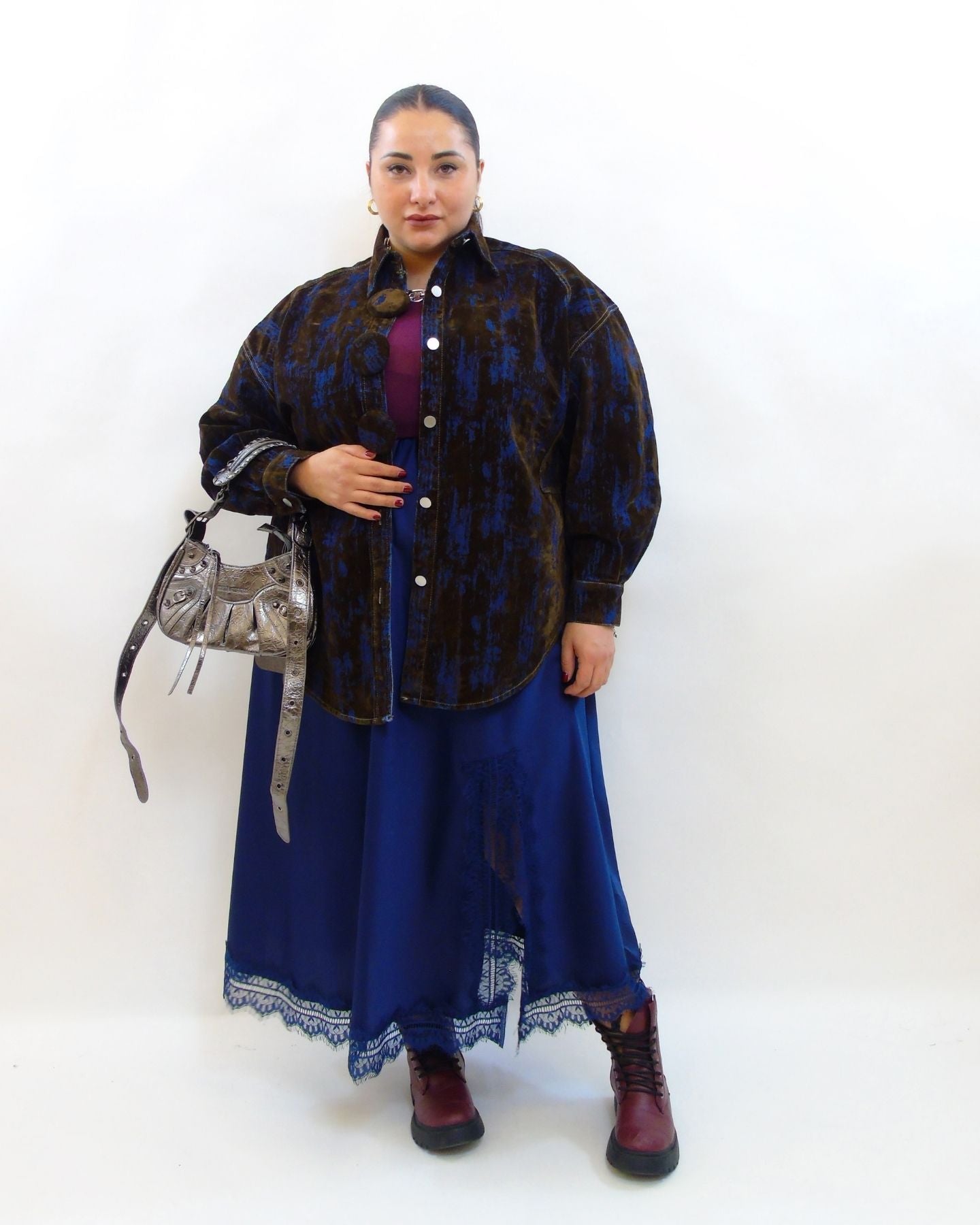 Camicione con bottoni in tessuto sfumato 25474