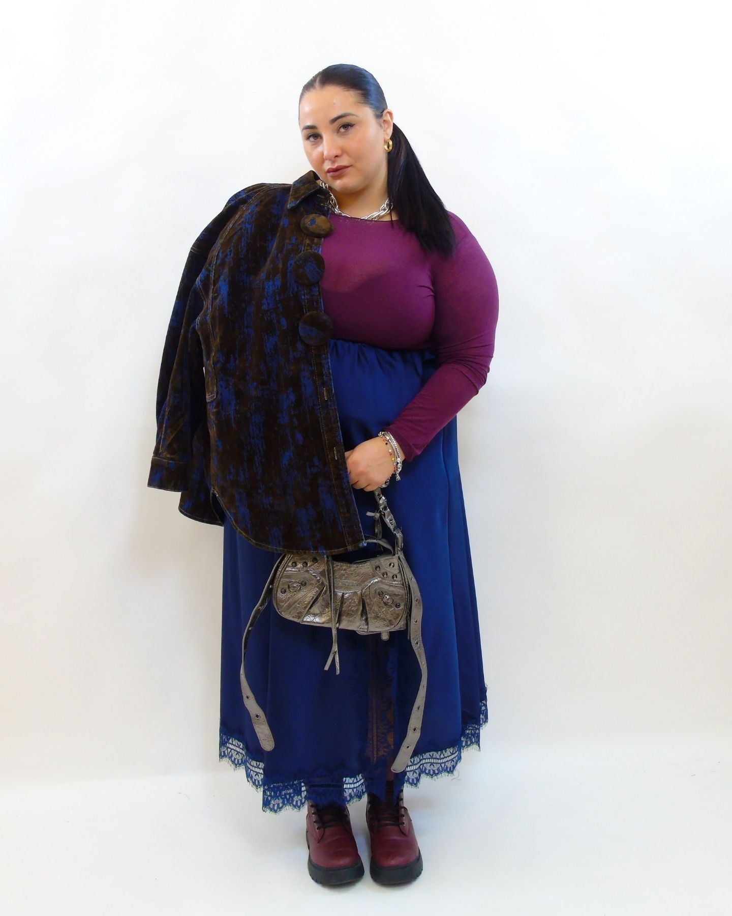 Camicione con bottoni in tessuto sfumato 25474