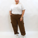 Pantalone cargo tessuto camoscio 5480