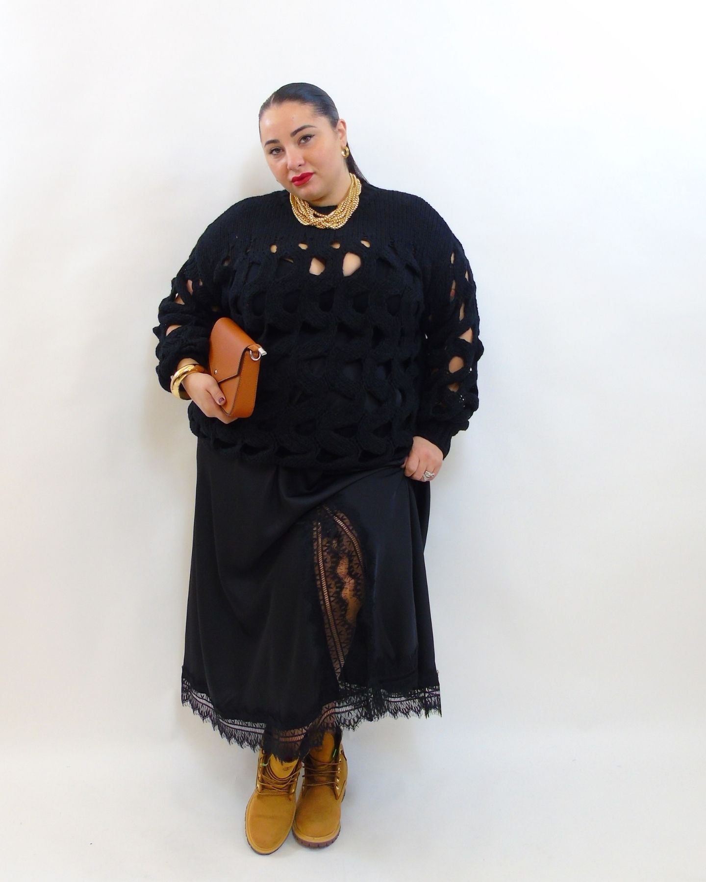 Gonna satin in pizzo asimmetrica 03895