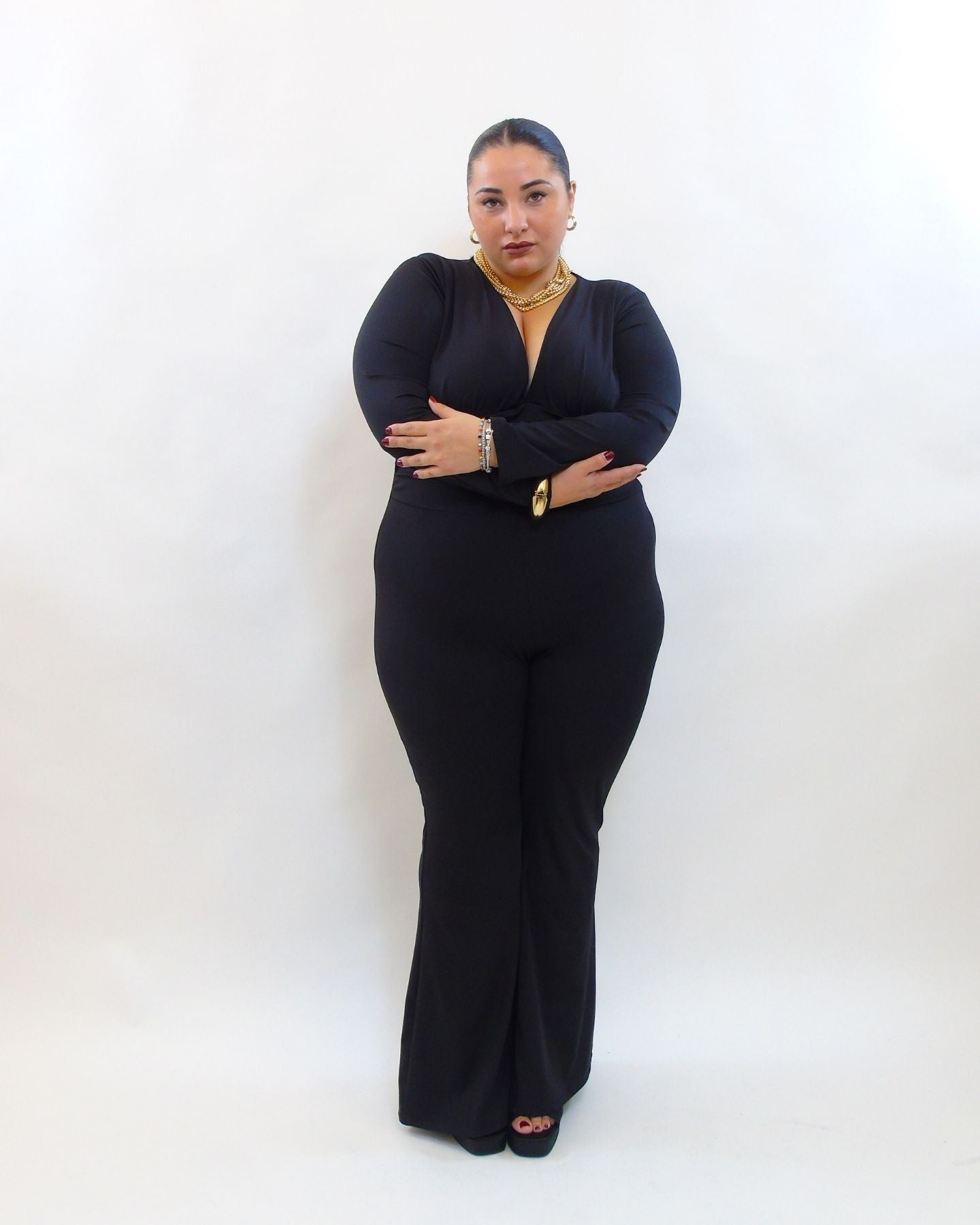 jumpsuite modellante a zampa 5176