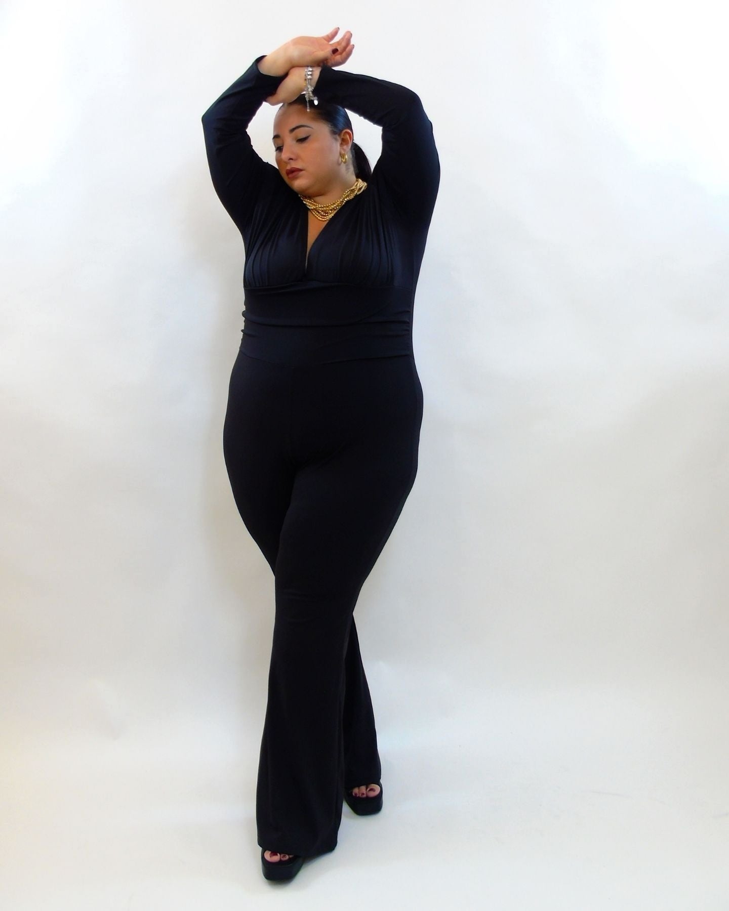 jumpsuite modellante a zampa 5176