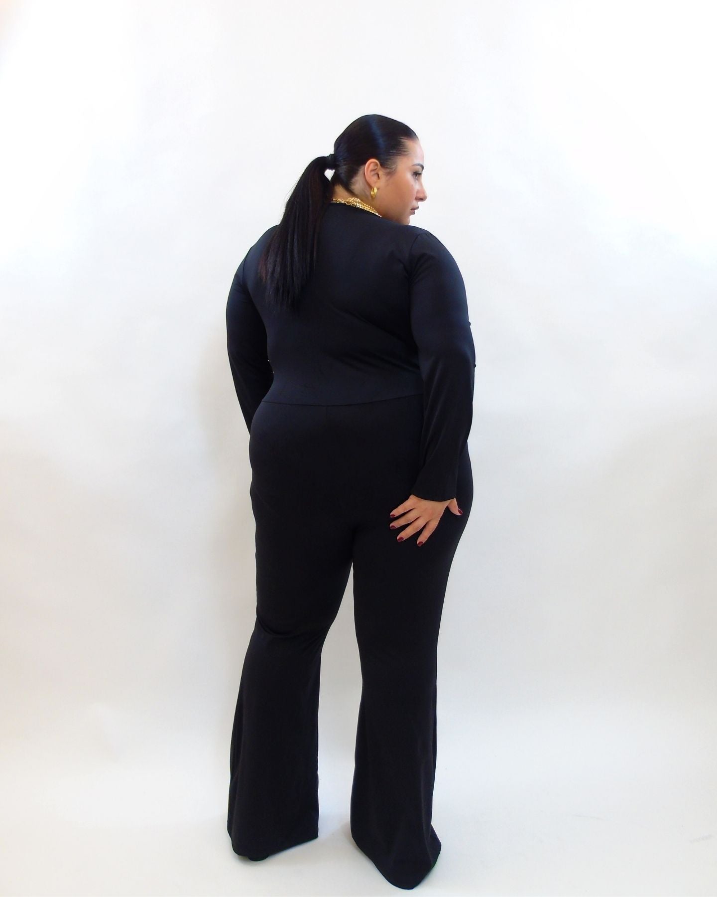 jumpsuite modellante a zampa 5176