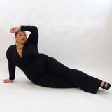 jumpsuite modellante a zampa 5176