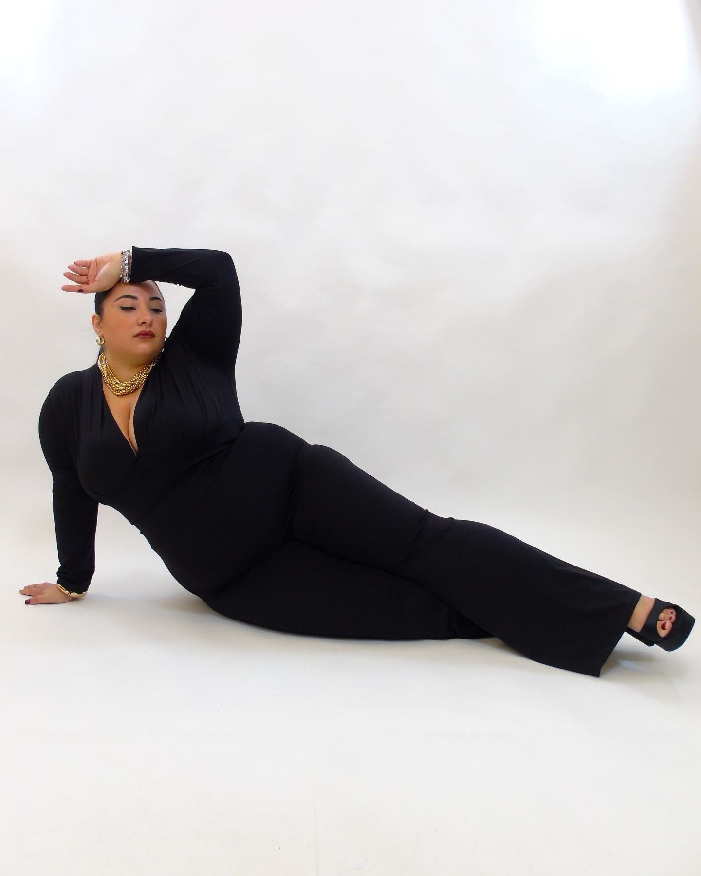 jumpsuite modellante a zampa 5176