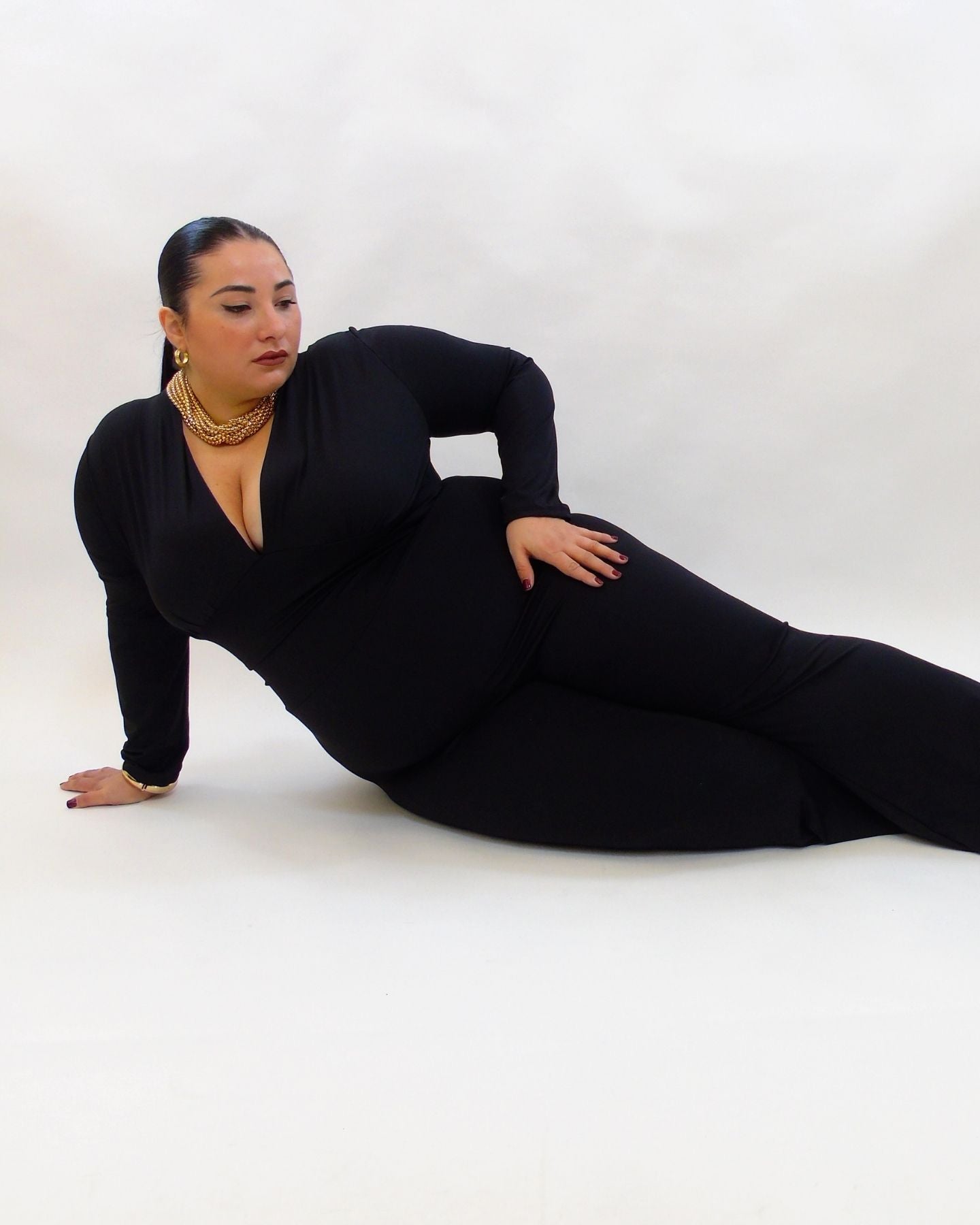 jumpsuite modellante a zampa 5176