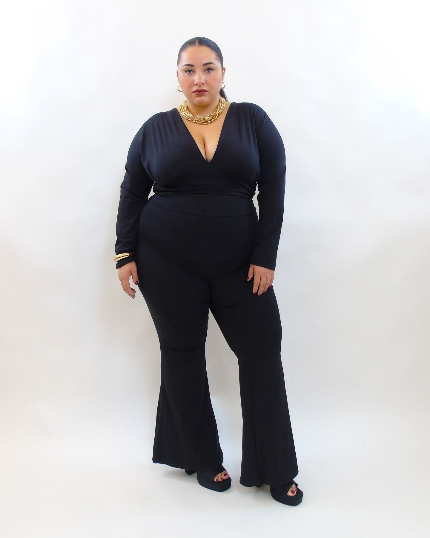 jumpsuite modellante a zampa 5176