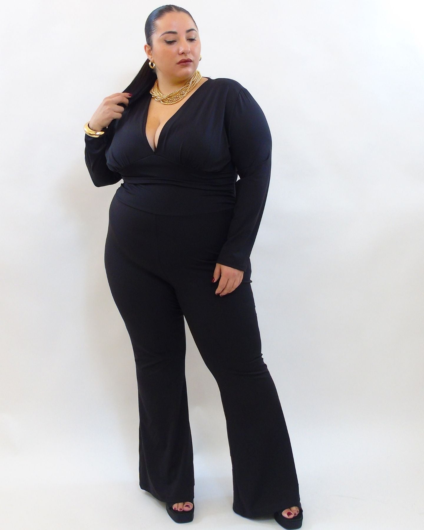 jumpsuite modellante a zampa 5176