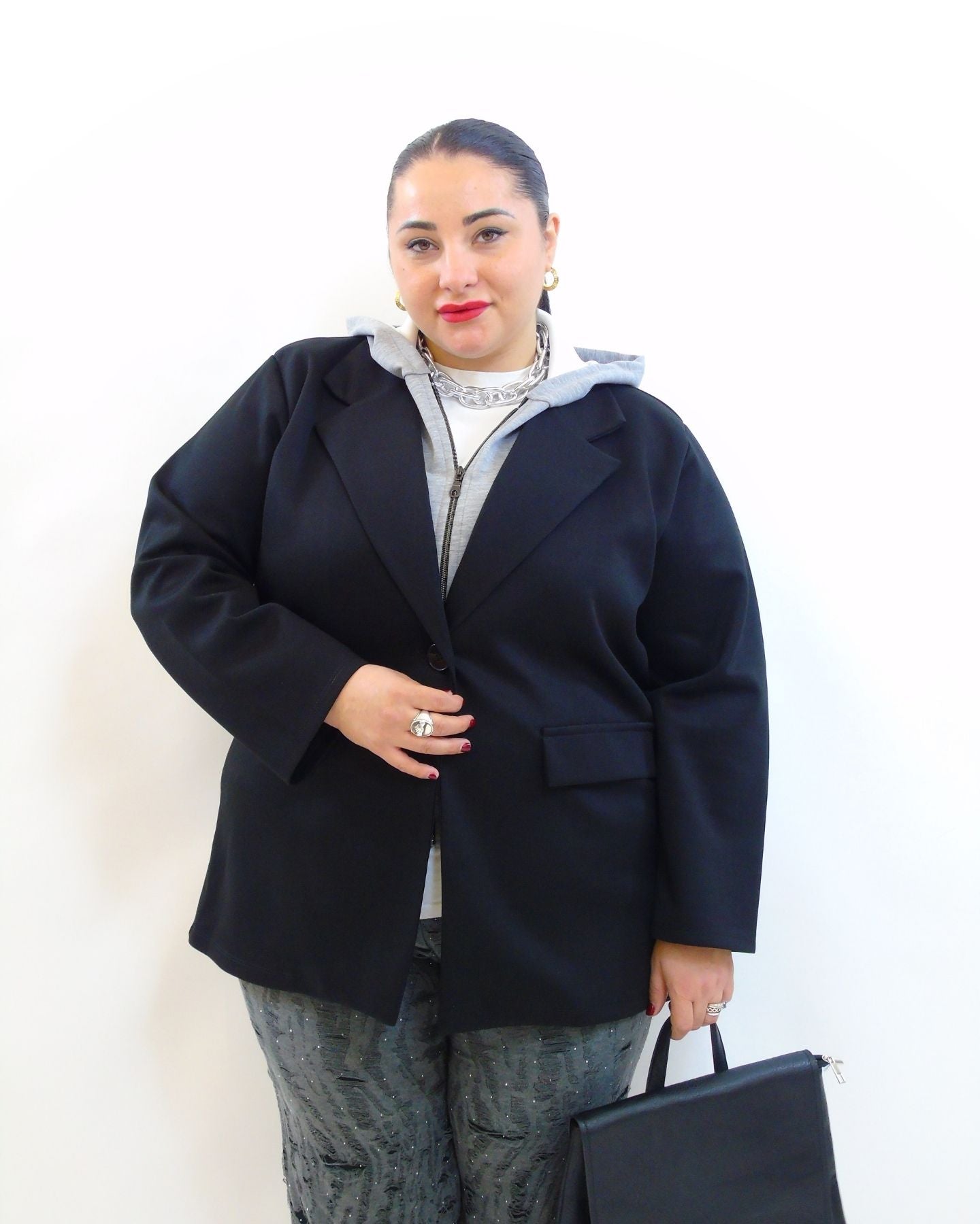 Giacca sportiva con doppio tessuto 71040