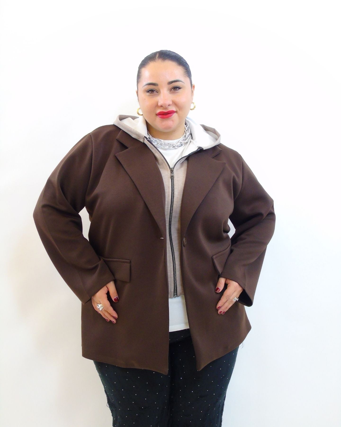 Giacca sportiva con doppio tessuto 71040