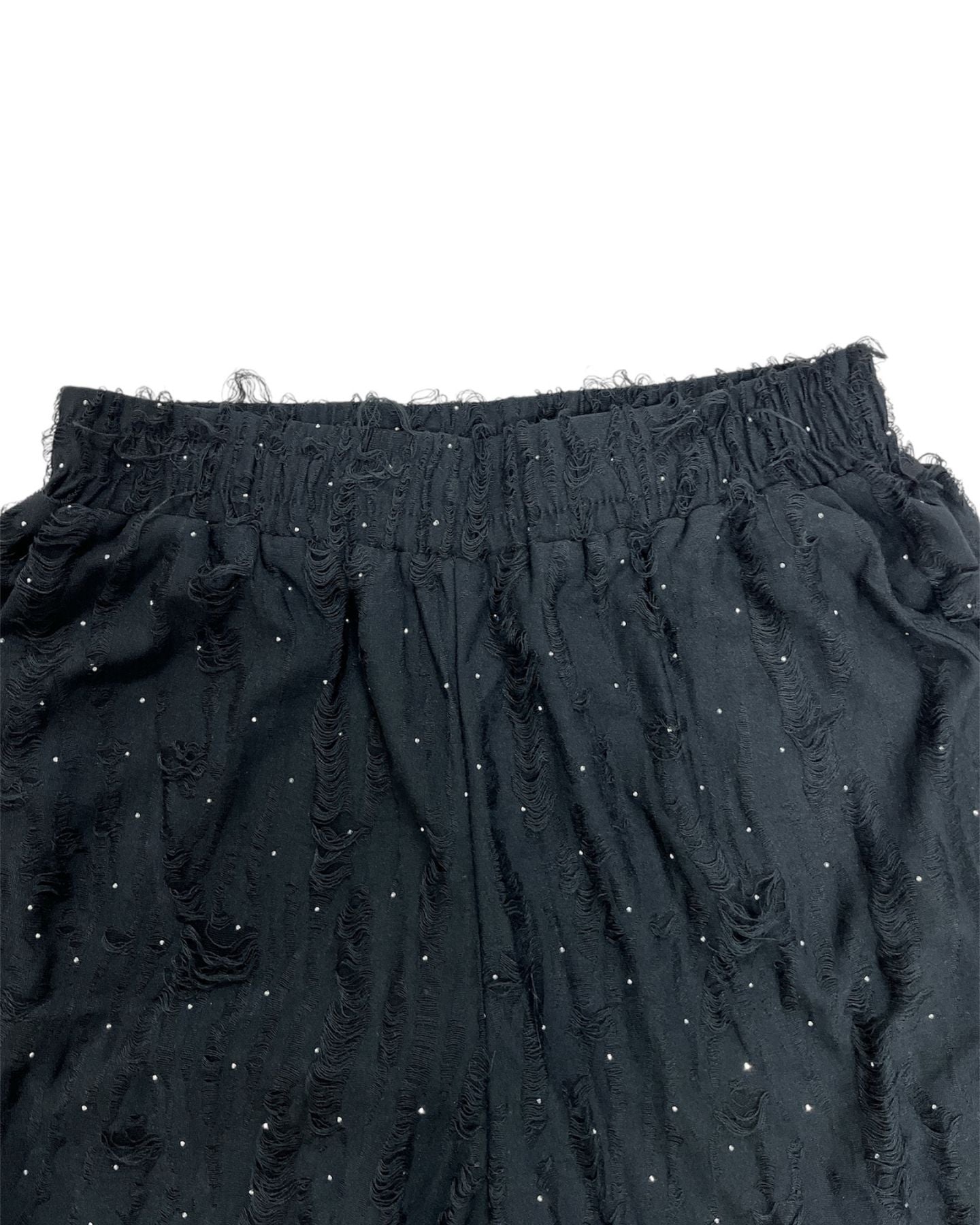 Pantalone con brillantini e strappo 3304