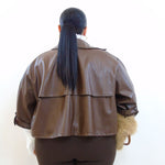 Giubbino in pelle taglio mantella 4572