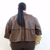 Giubbino in pelle taglio mantella 4572