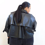 Giubbino in pelle taglio mantella 4572