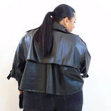 Giubbino in pelle taglio mantella 4572