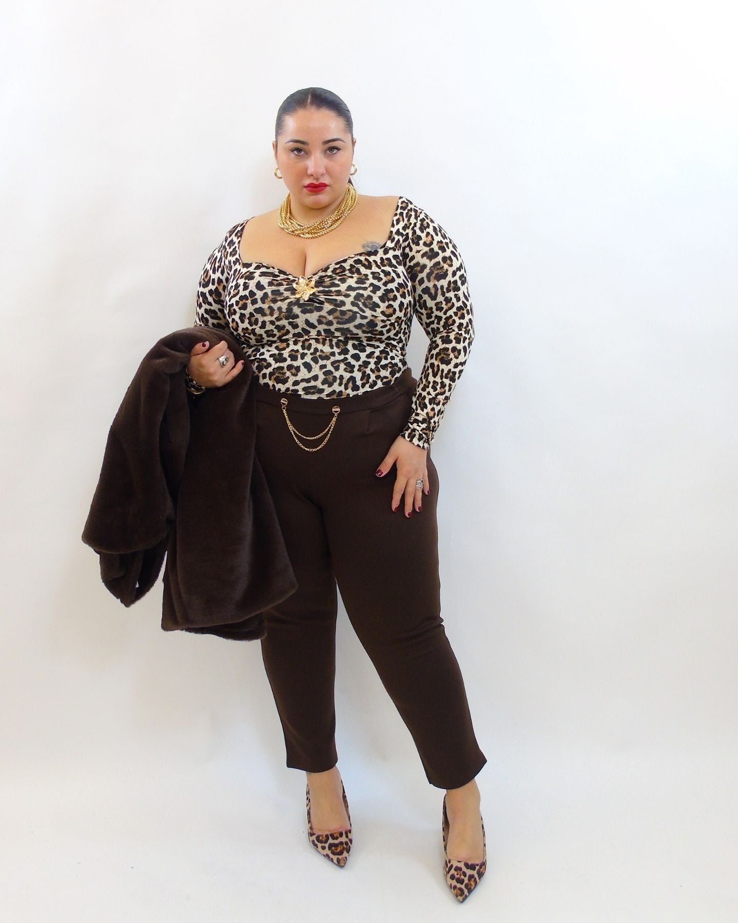 Pantalone sigaretta con spilla removibile 71054