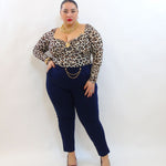 Pantalone sigaretta con spilla removibile 71054