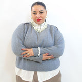 Pull con collo in perla 3033