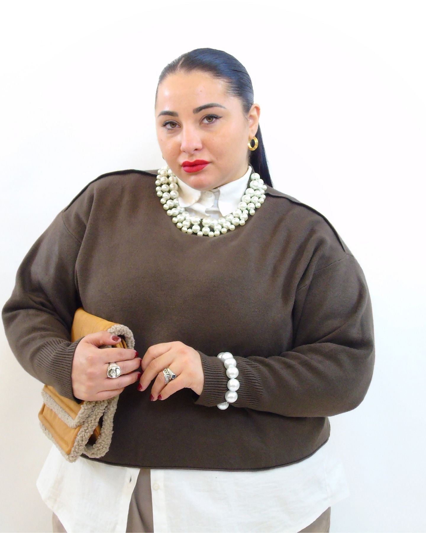 Pull con collo in perla 3033