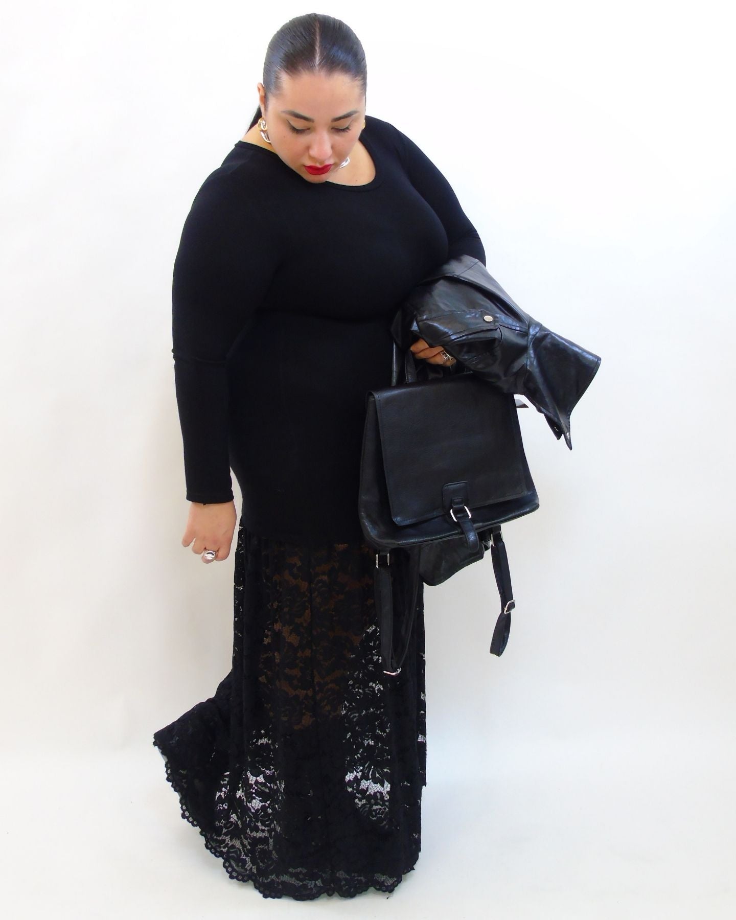 Abito con pizzo sul fondo 5967