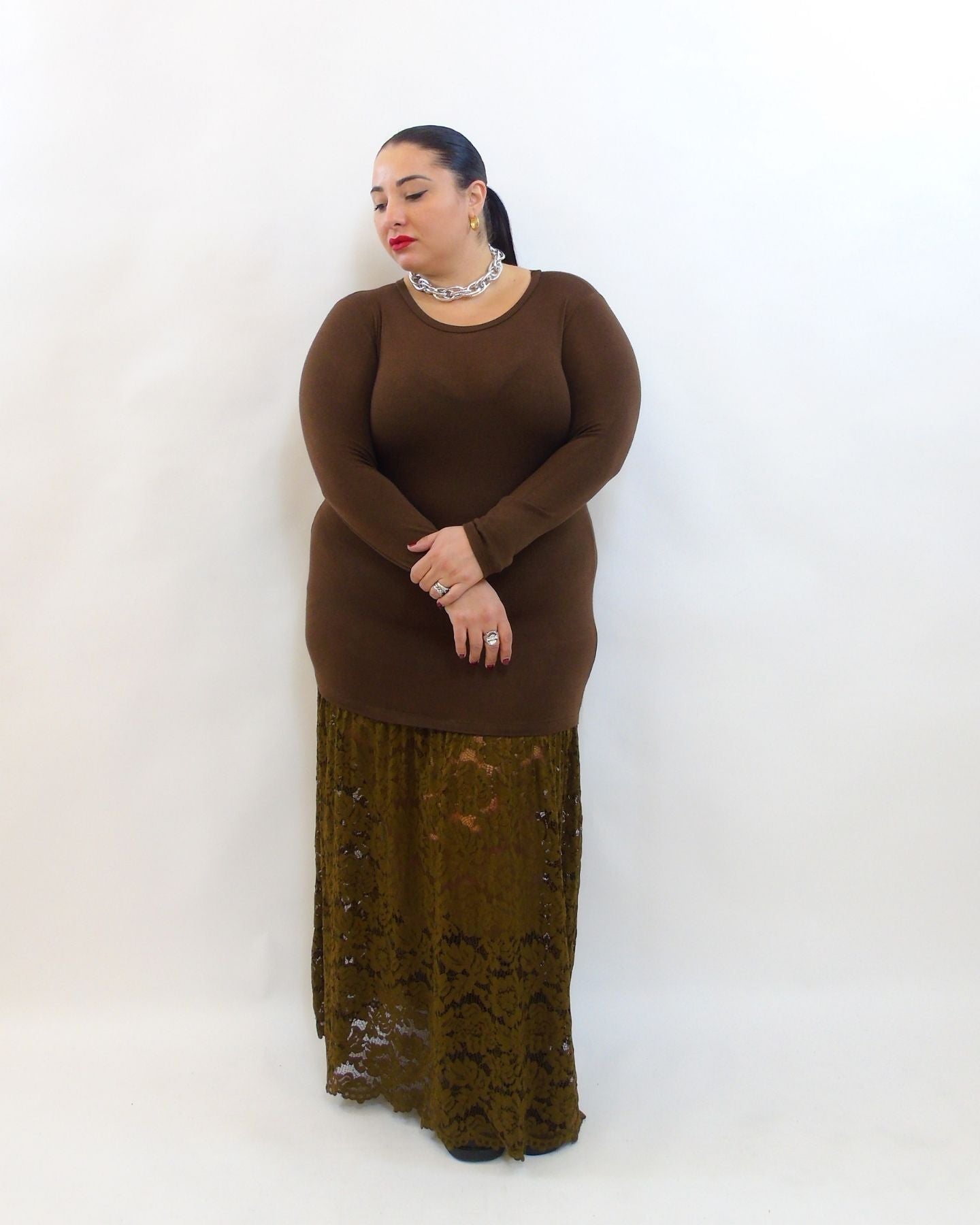 Abito con pizzo sul fondo 5967