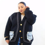 Cardigan con bottoni oro 2601