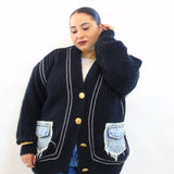 Cardigan con bottoni oro 2601