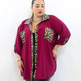 Camicia effetto raso animalier 8002