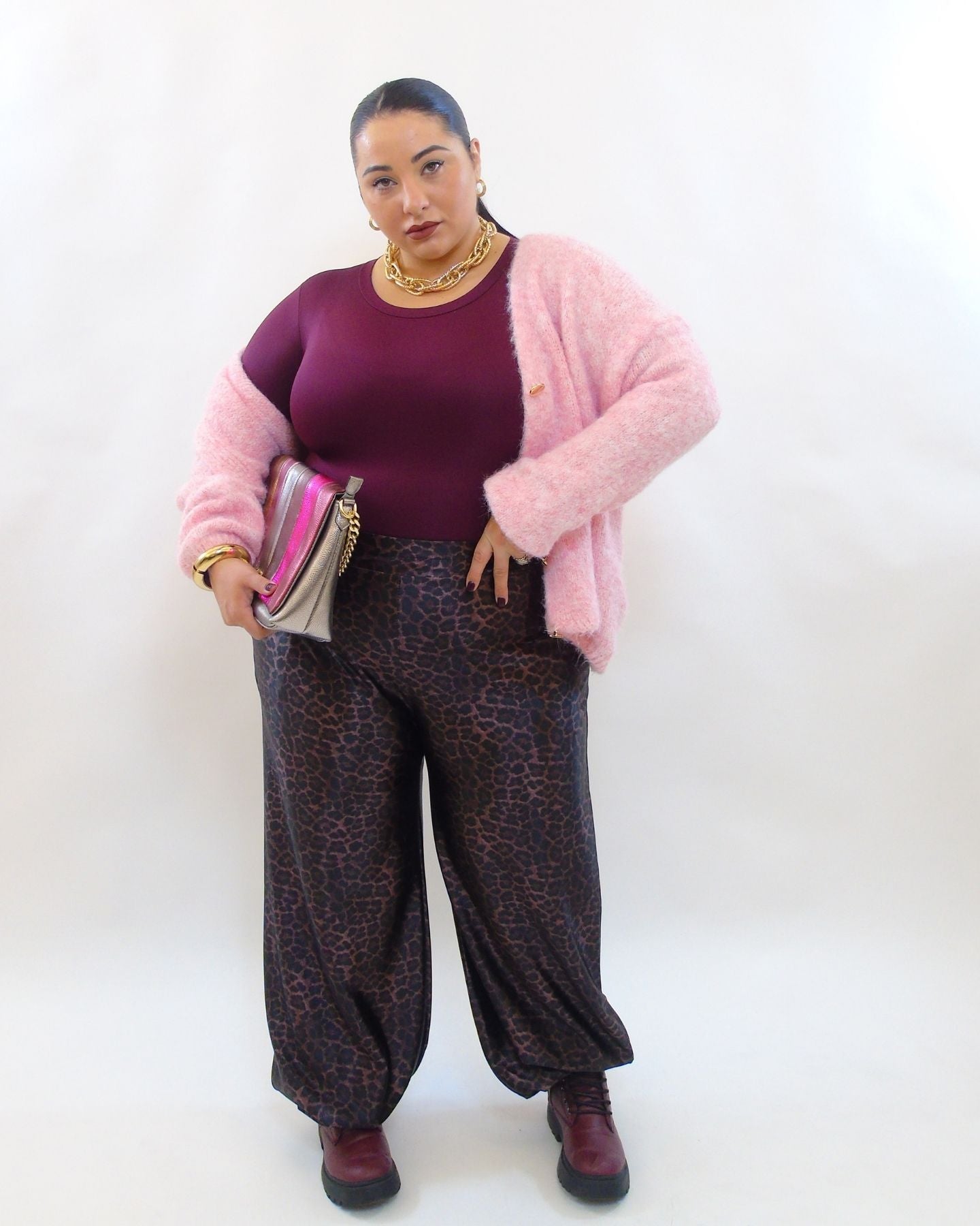 pantalone balloon animalier