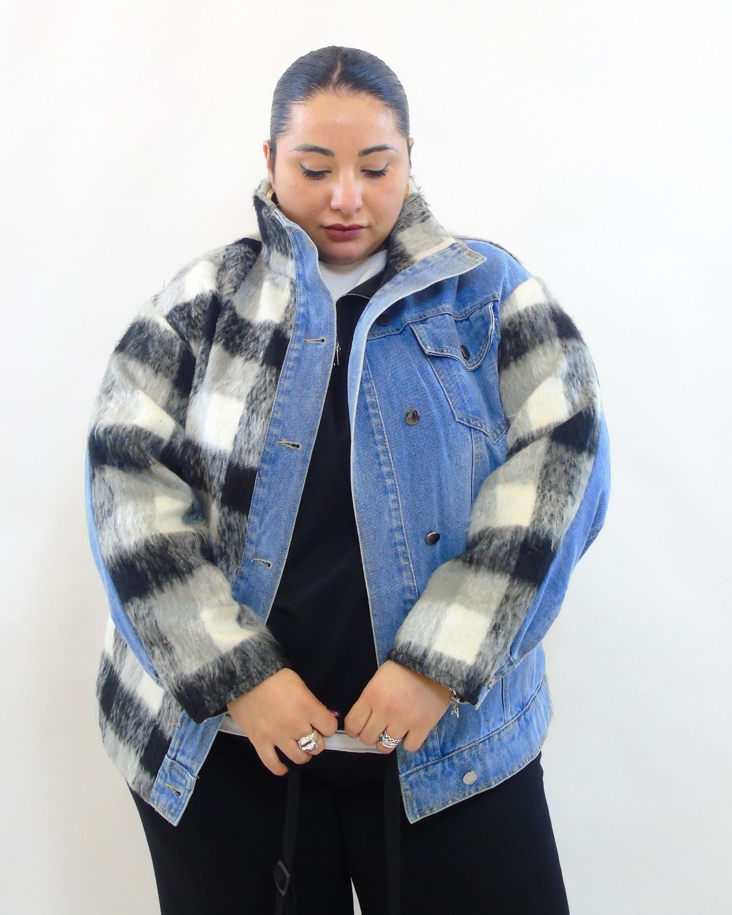 Giubbino in jeans e lana 8917