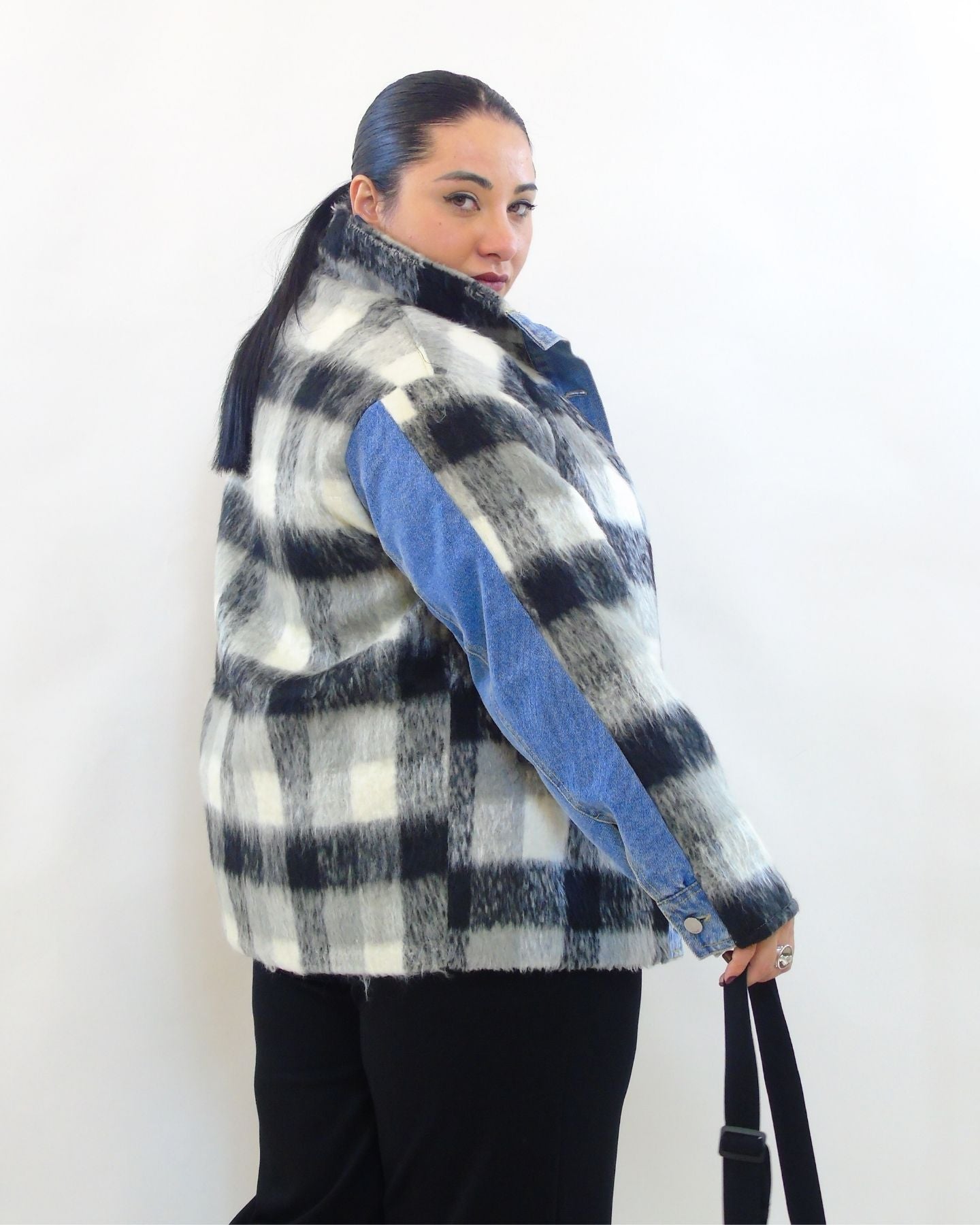 Giubbino in jeans e lana 8917