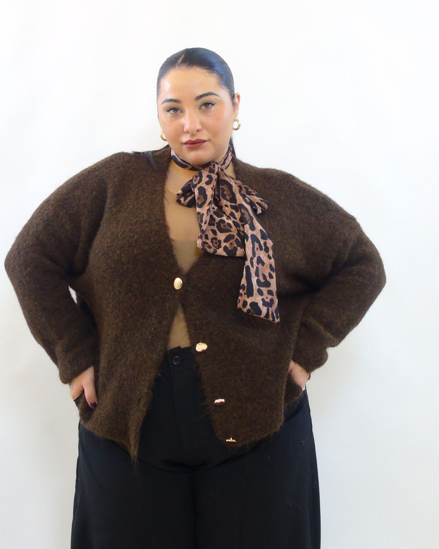 Cardigan con bottoni oro 8162